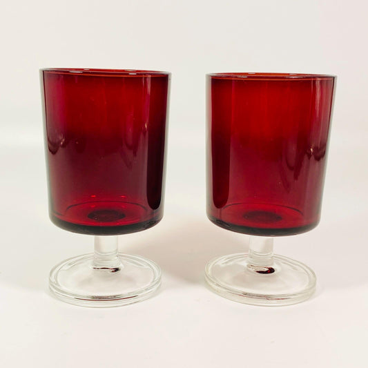 Luminarc Cavalier France Ruby Red Wine Glass  4 1/2”;  5 oz; Set of 2