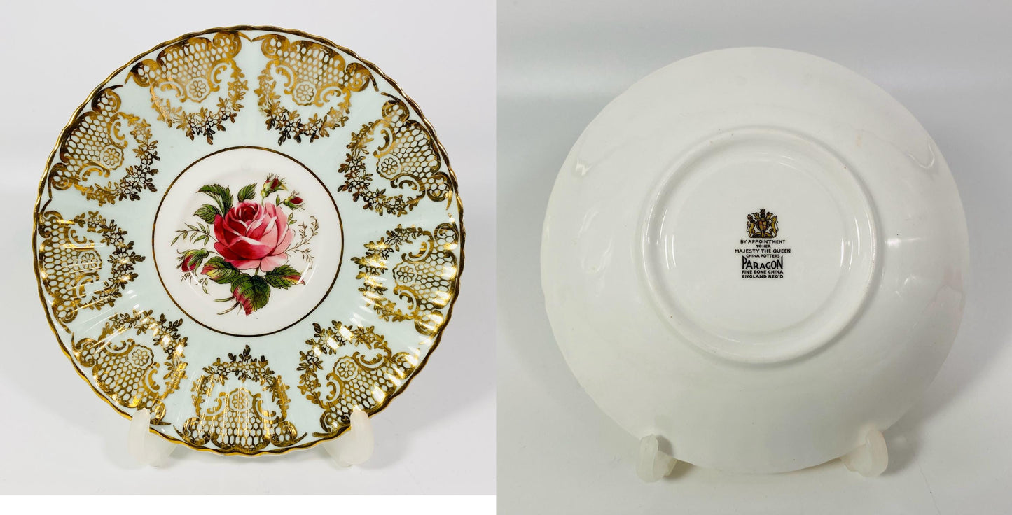Vintage orphaned saucers of Paragon, Shelley, Elizabethan & Spode