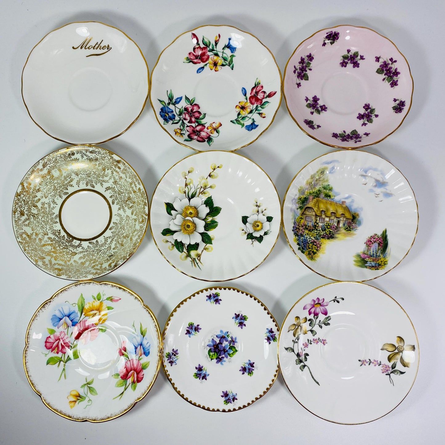 Orphan Saucers & Plate for bridal showers, crafts, replacements , tea party
