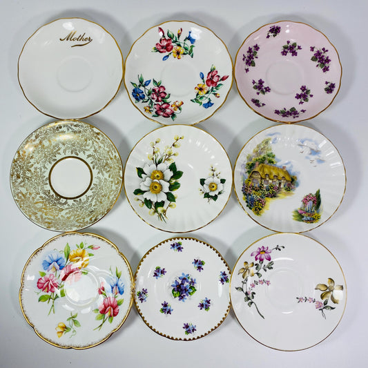 Orphan Saucers & Plate for bridal showers, crafts, replacements , tea party