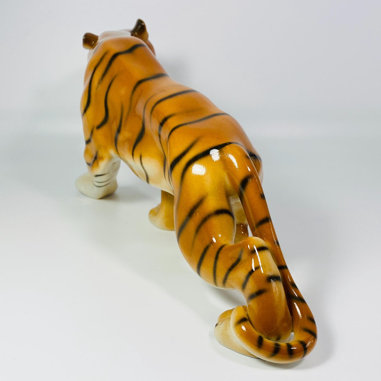 Original  Royal Dux  Bohemian  Porcelain  STALKING TIGER  Figurine - 12" Long