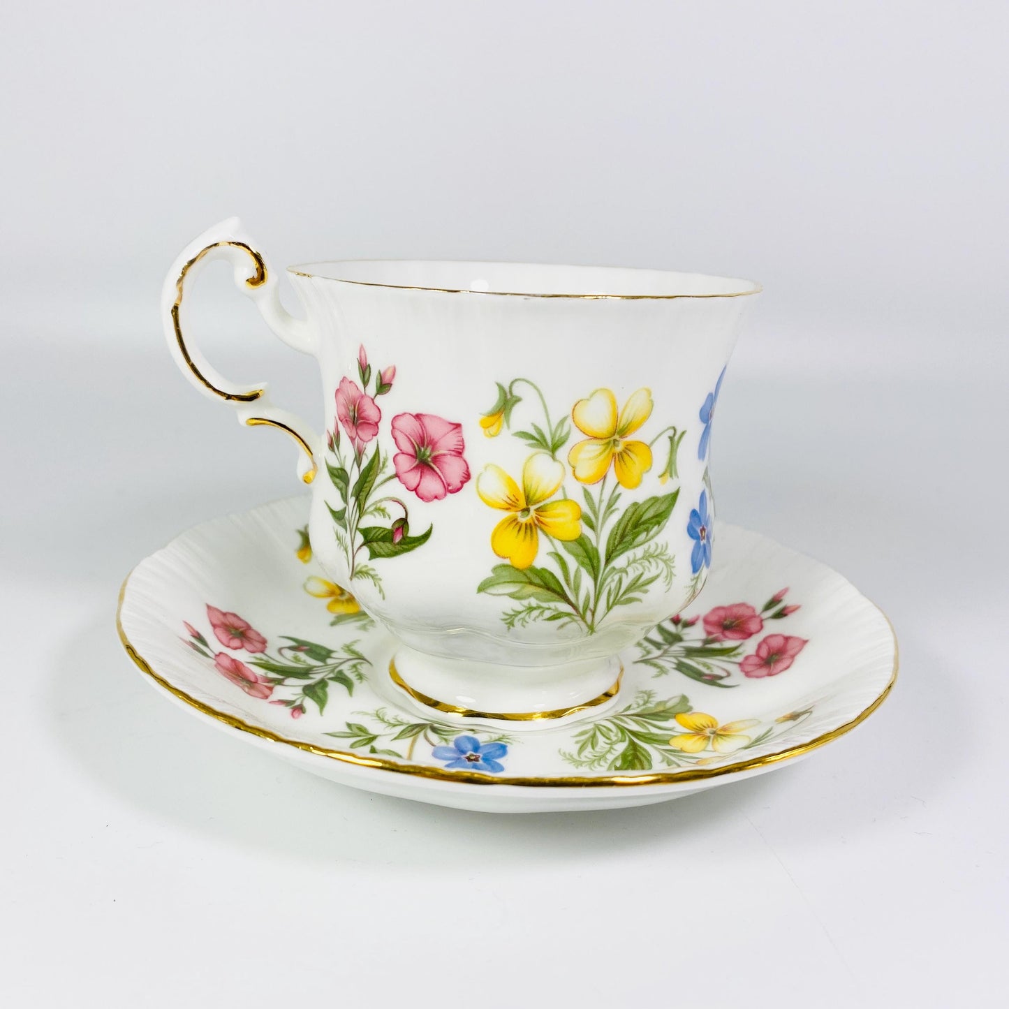 Vintage Paragon "English Flowers"  Tea Cup & Saucer  Bone China England