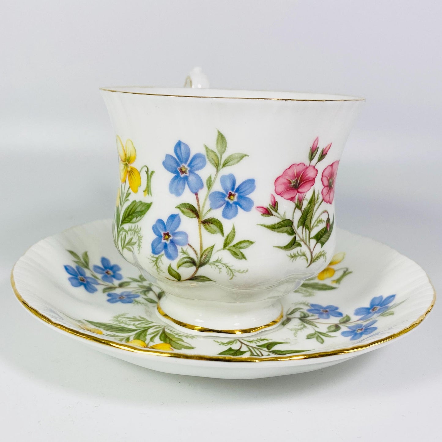 Vintage Paragon "English Flowers"  Tea Cup & Saucer  Bone China England