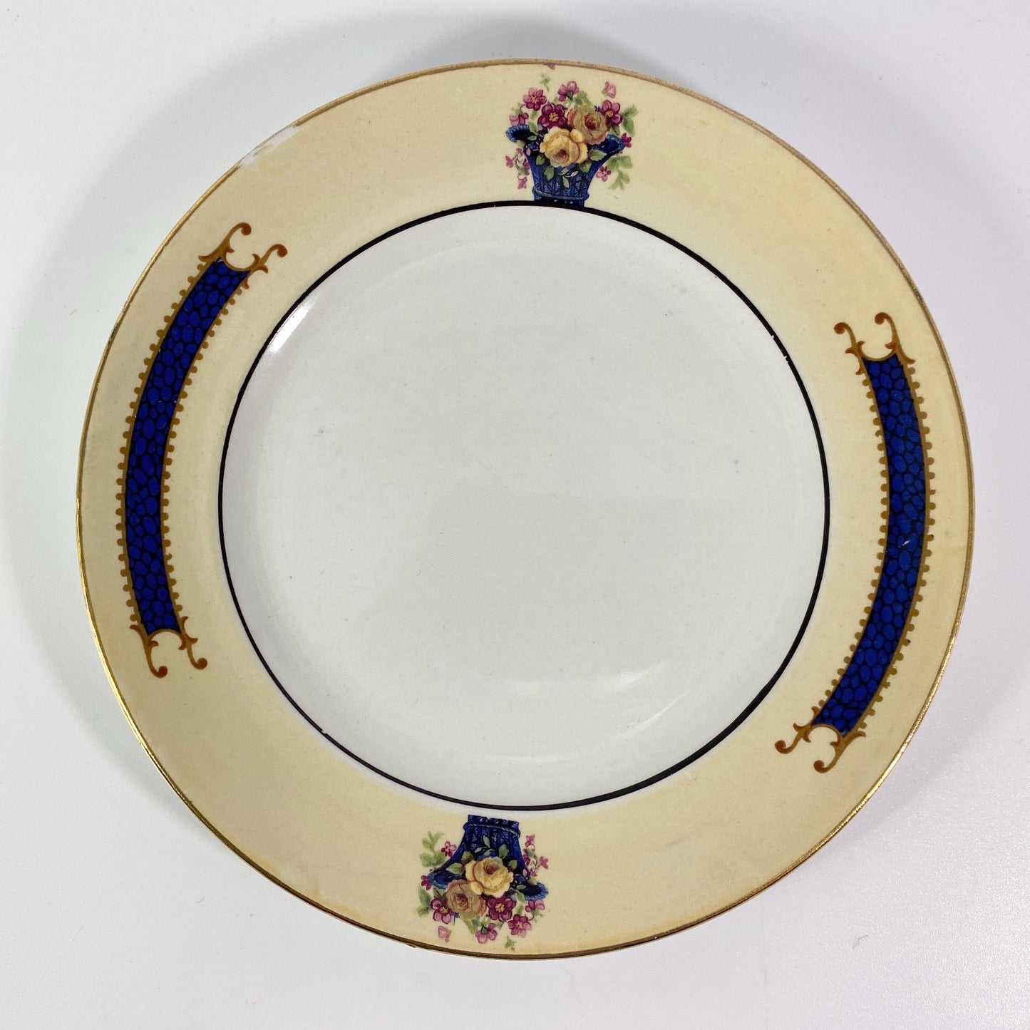 Antique Tams Ware  floral bouquet fine semi porcelain set of 6 plates England