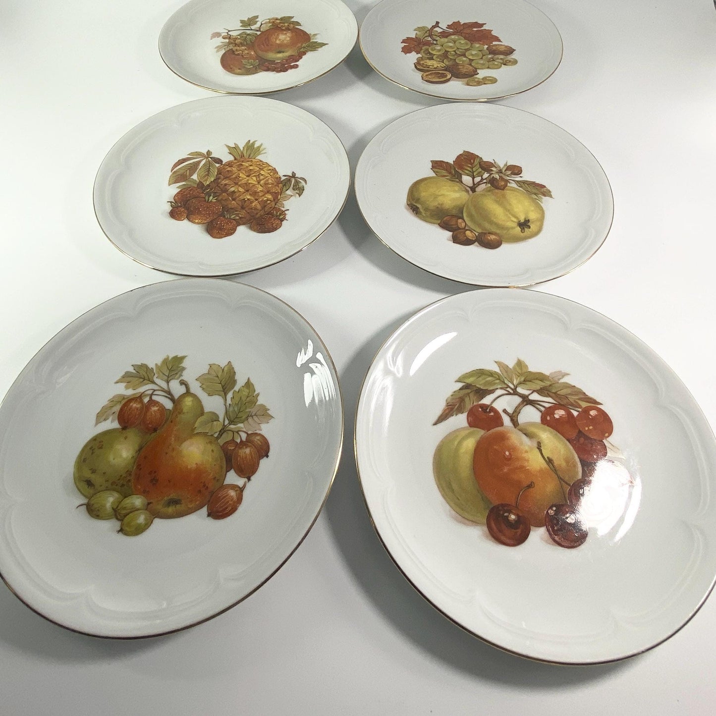 Set of 6 Kahla Fruit plates made in German democratic republic .