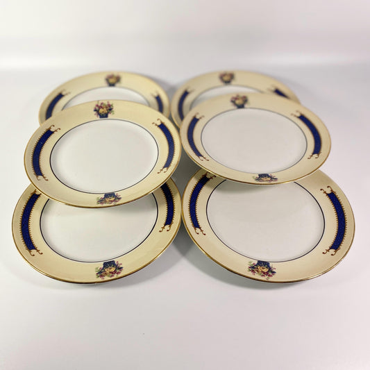 Antique Tams Ware  floral bouquet fine semi porcelain set of 6 plates England