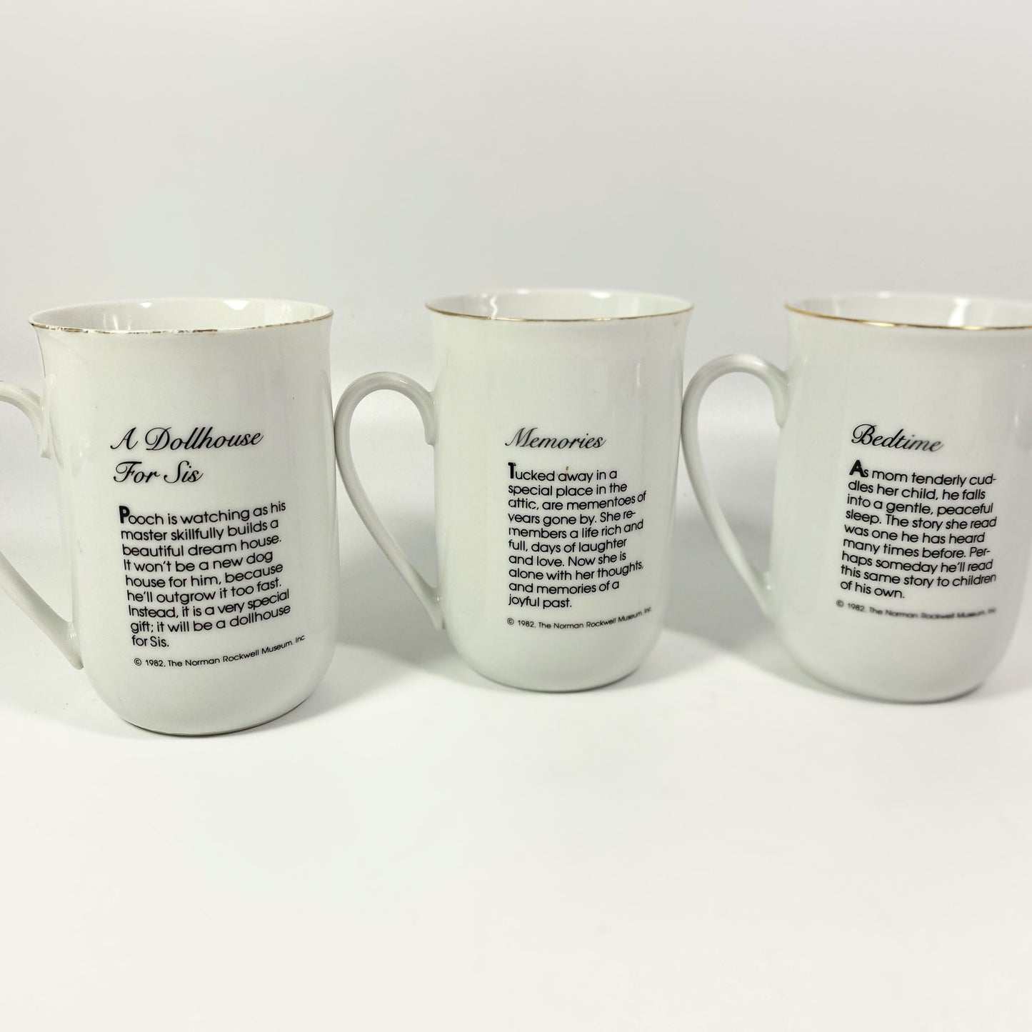 Set of 3 Vintage Norman Rockwell coffee mugs