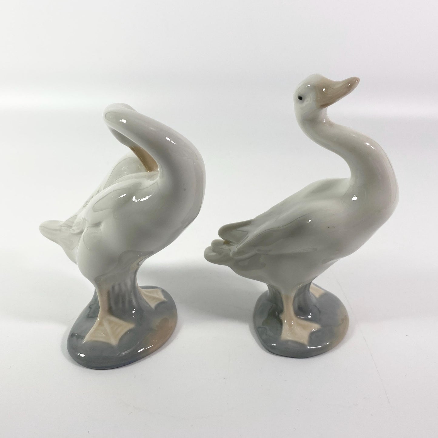 Set of 2  Lladro Duck Or Goose Preening & standing  Figurines Made In Spain 4.5"