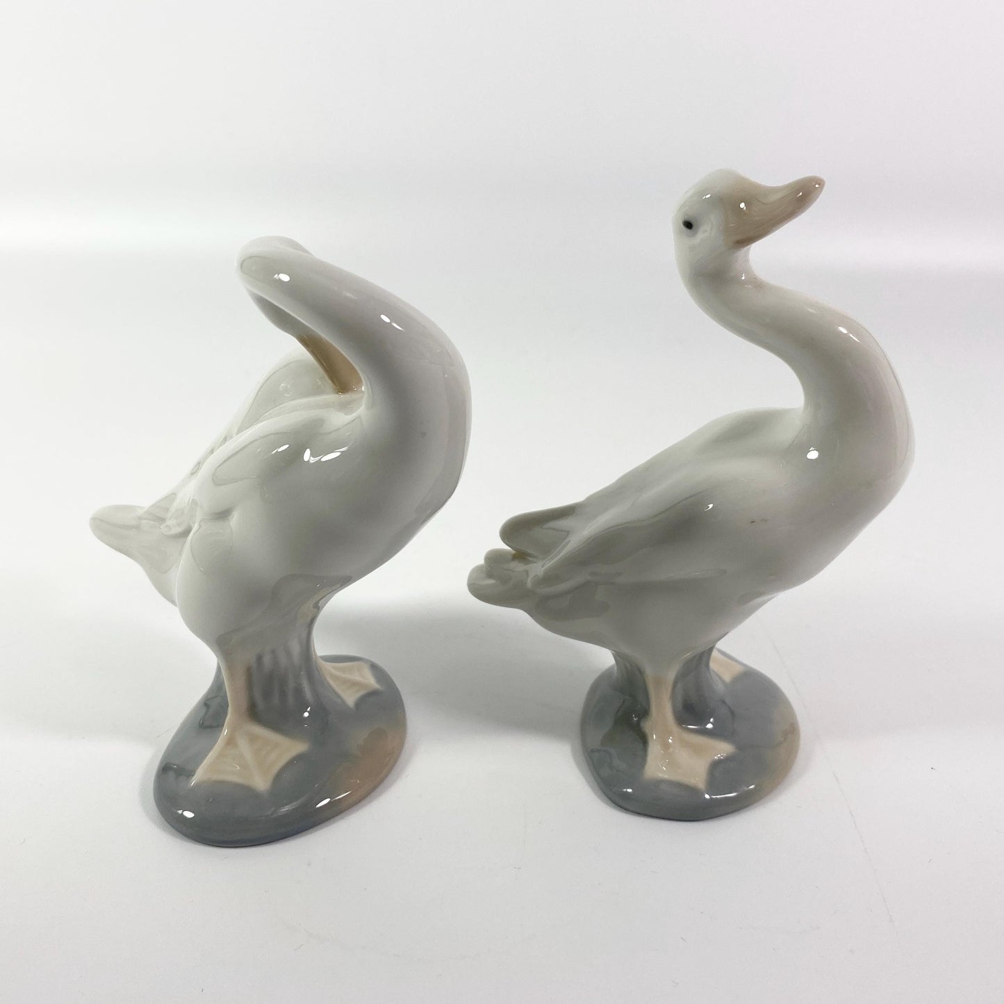 Set of 2  Lladro Duck Or Goose Preening & standing  Figurines Made In Spain 4.5"