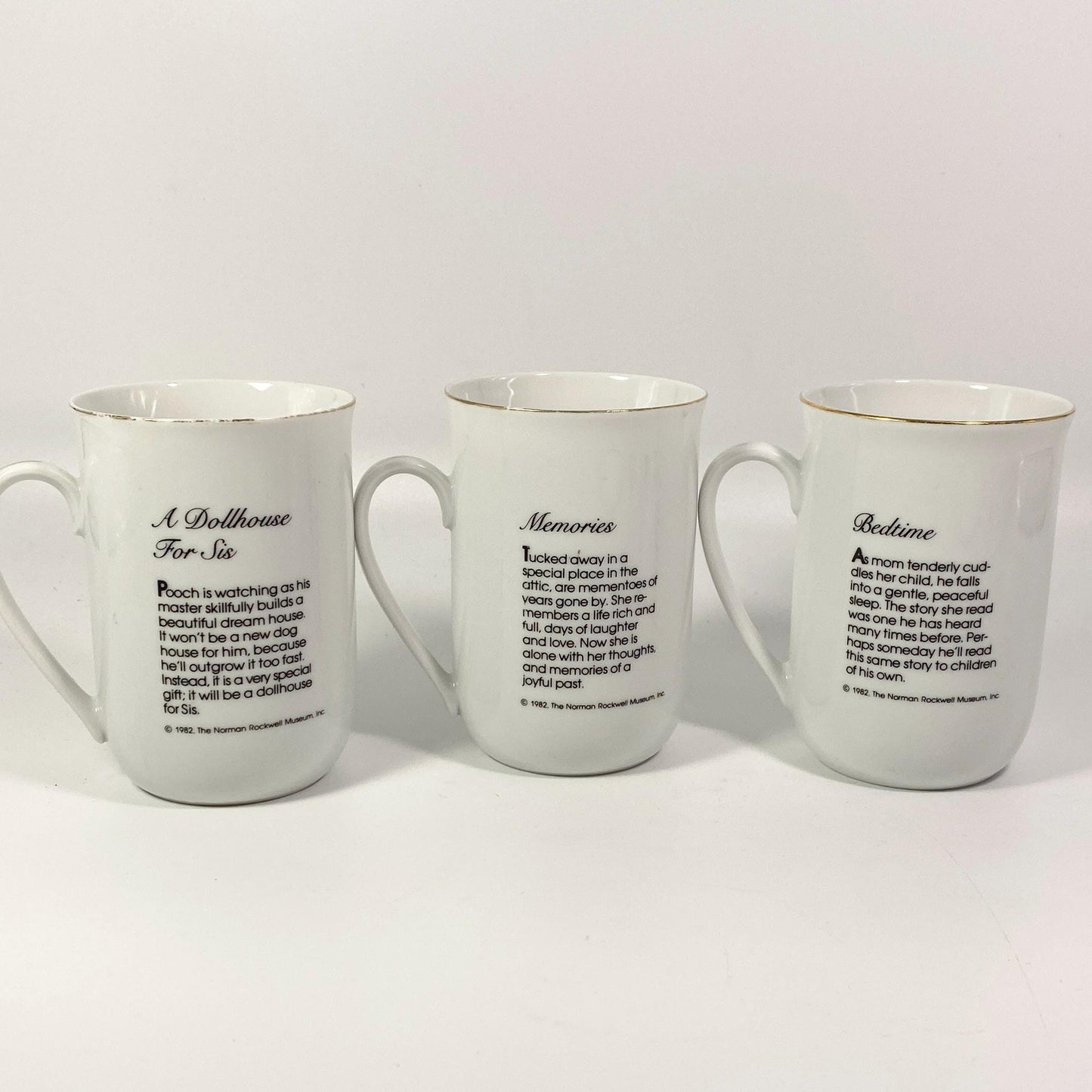 Set of 3 Vintage Norman Rockwell coffee mugs