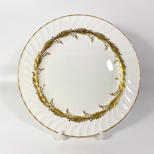RARE !! Aynsley England Kent Pattern Bone China White & Gold 8  Inch salad Plate
