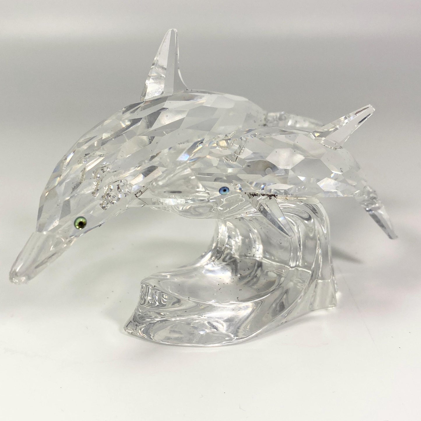 Swarovski Crystal Figurine SCS Dolphins  Mother and Baby 1990 with Box  & CoA