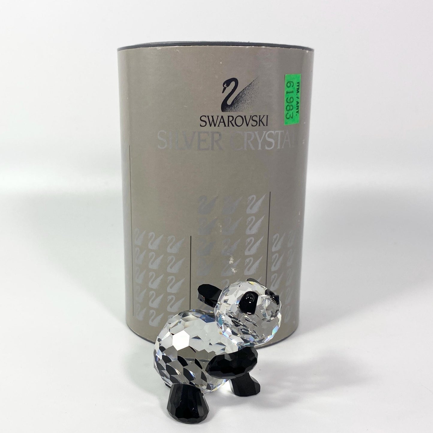 SWAROVSKI Figurine mama Panda silver crystal figurine 6833 with box & COA