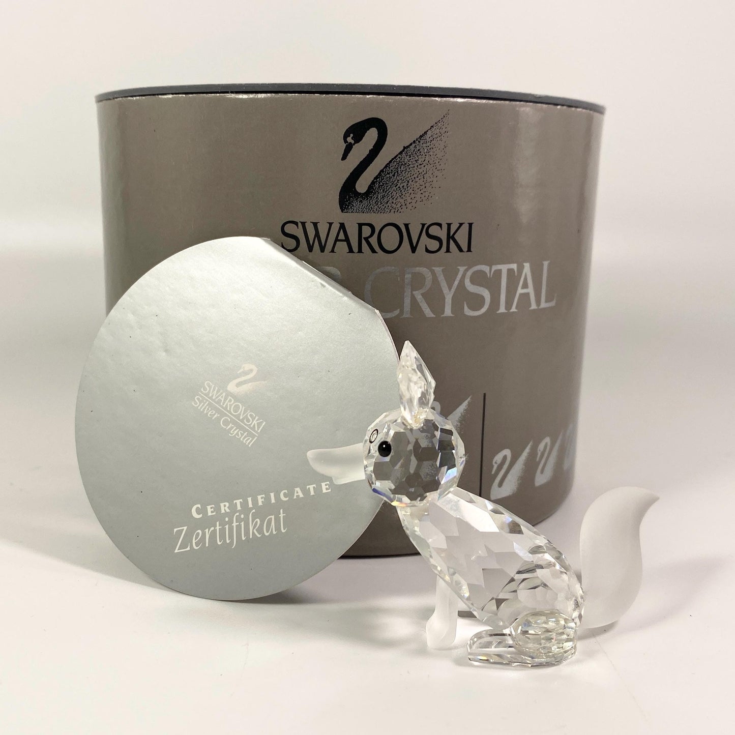 Swarovski Austrian Crystal Large Frosted Fox #7629 Figurine w/ Box & COA