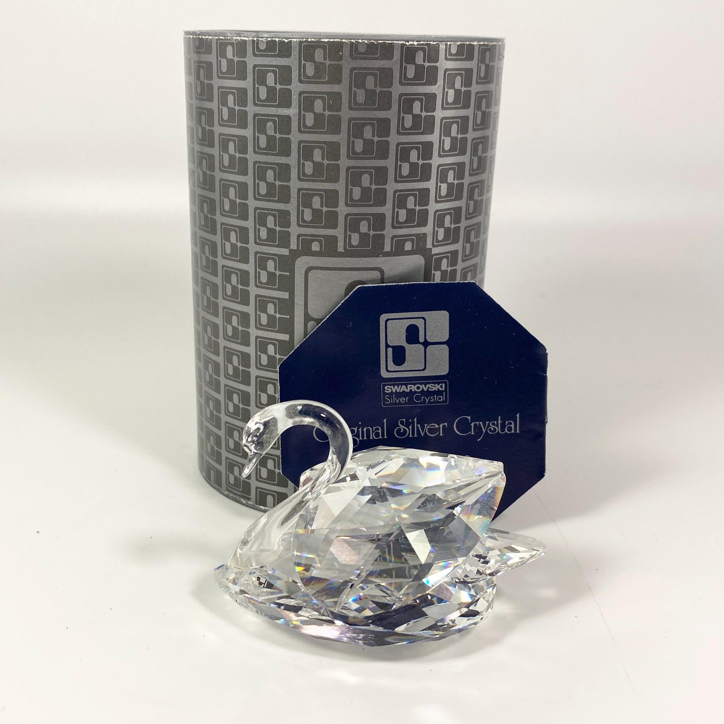 Swarovski Silver Crystal Large Swan Figurine MINT With Box, CoA  Austria