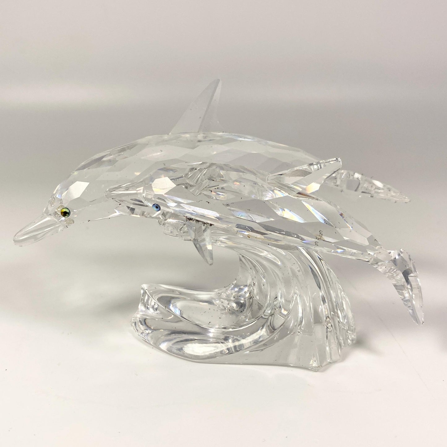 Swarovski Crystal Figurine SCS Dolphins  Mother and Baby 1990 with Box  & CoA