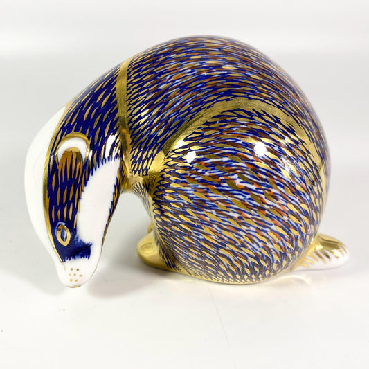 Vintage Royal Crown Derby Badger Honey Weasel Paperweight