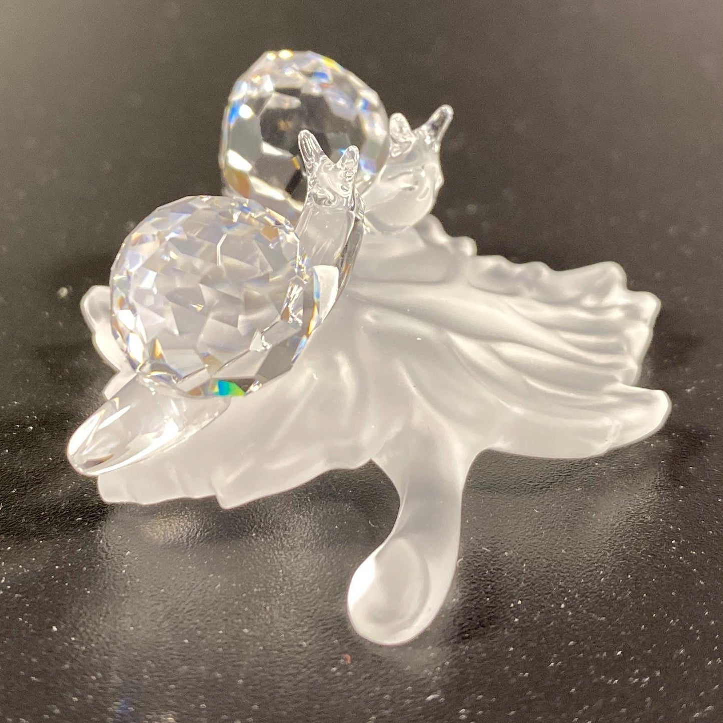 MINT Retired Swarovski Crystal Figurine Baby Snails On Leaf 268196 w/Box COA