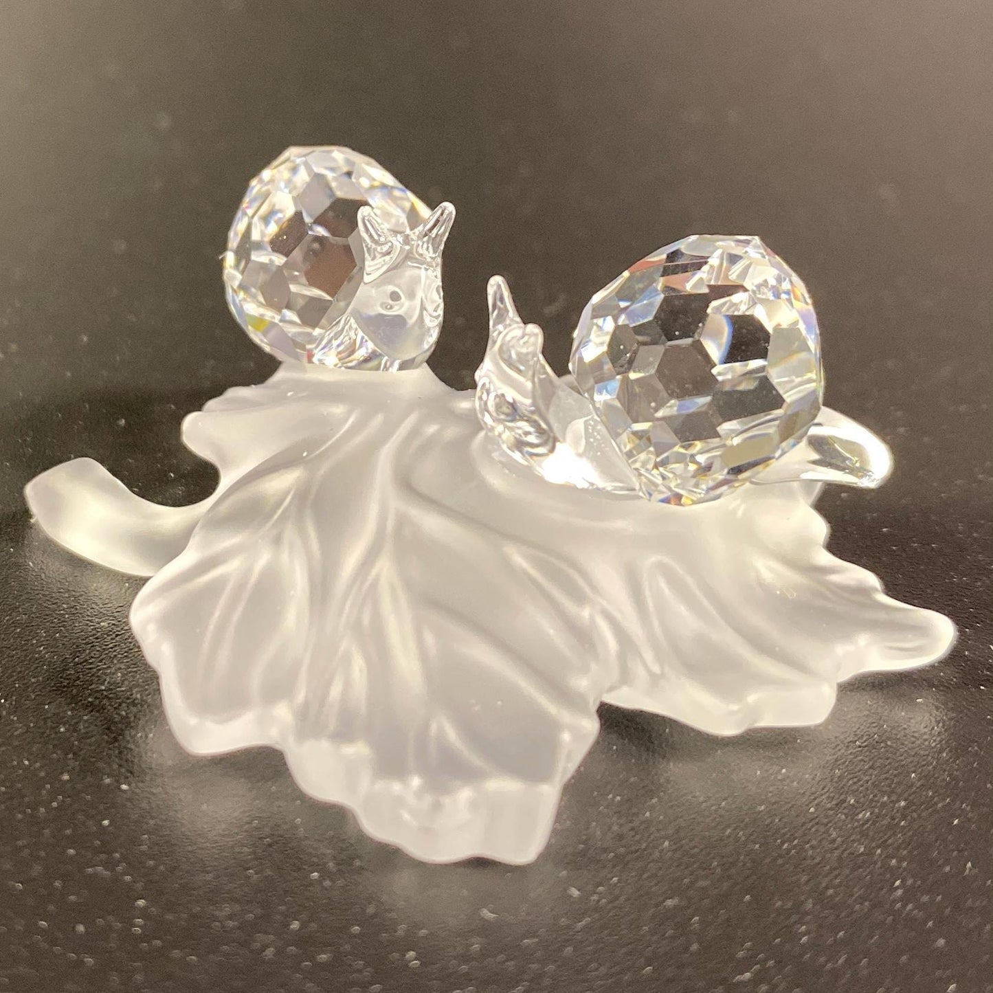 MINT Retired Swarovski Crystal Figurine Baby Snails On Leaf 268196 w/Box COA