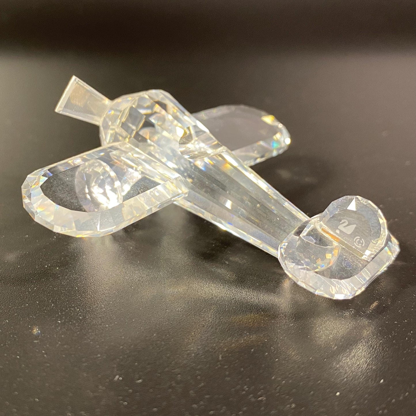 NEW ~Swarovski Crystal Figurine AIRPLANE Propeller A 7473 NR 002 Box Certificate