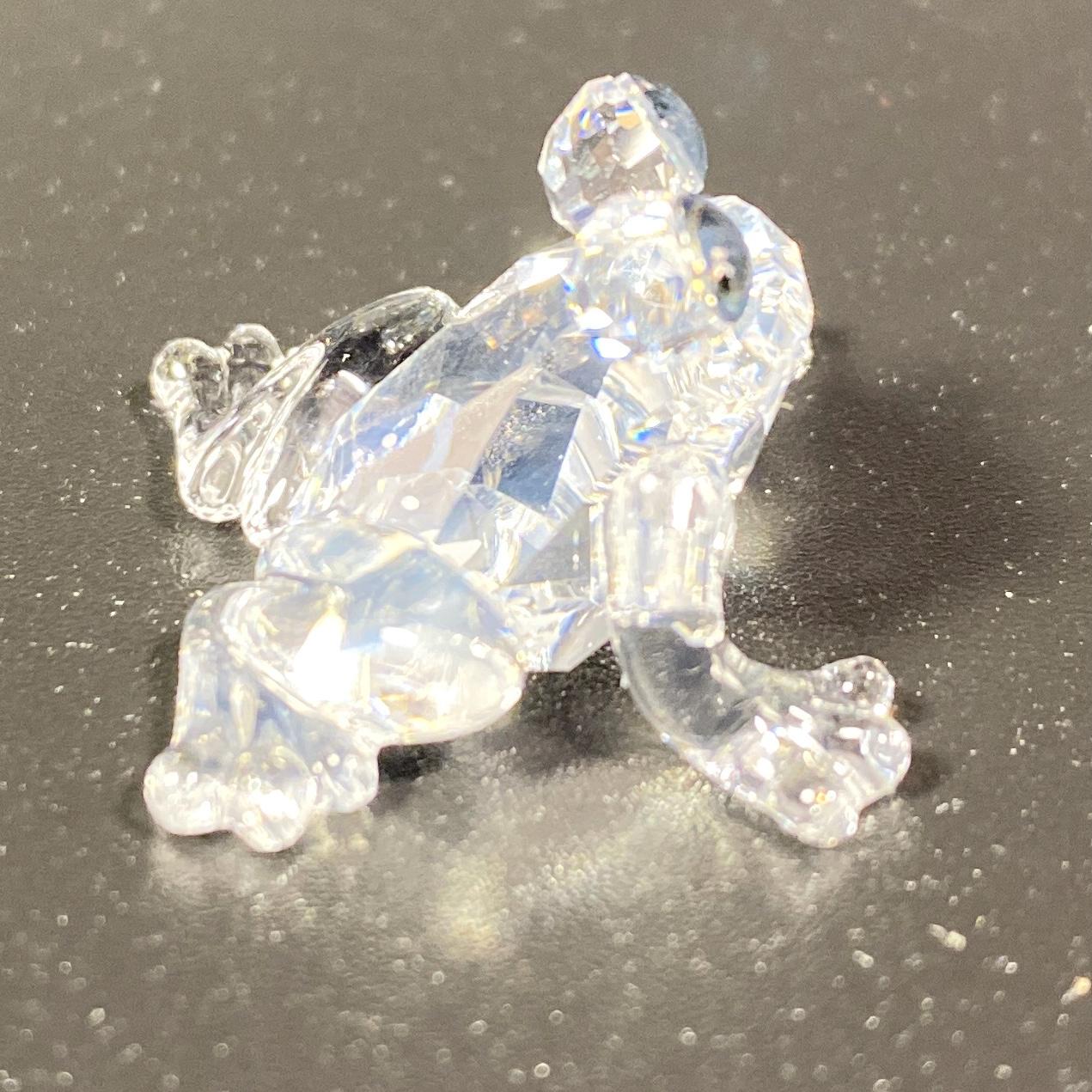 SWAROVSKI Crystal Miniature  Baby Frog with Green Eyes With Box CoA