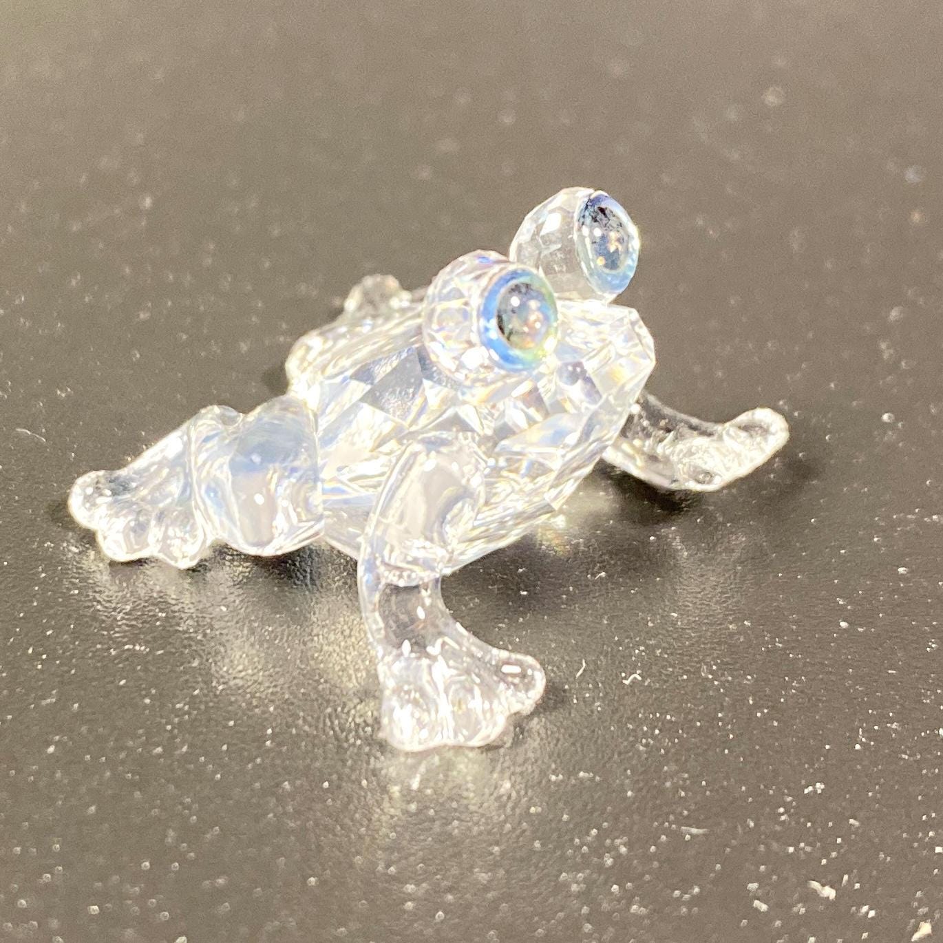SWAROVSKI Crystal Miniature  Baby Frog with Green Eyes With Box CoA