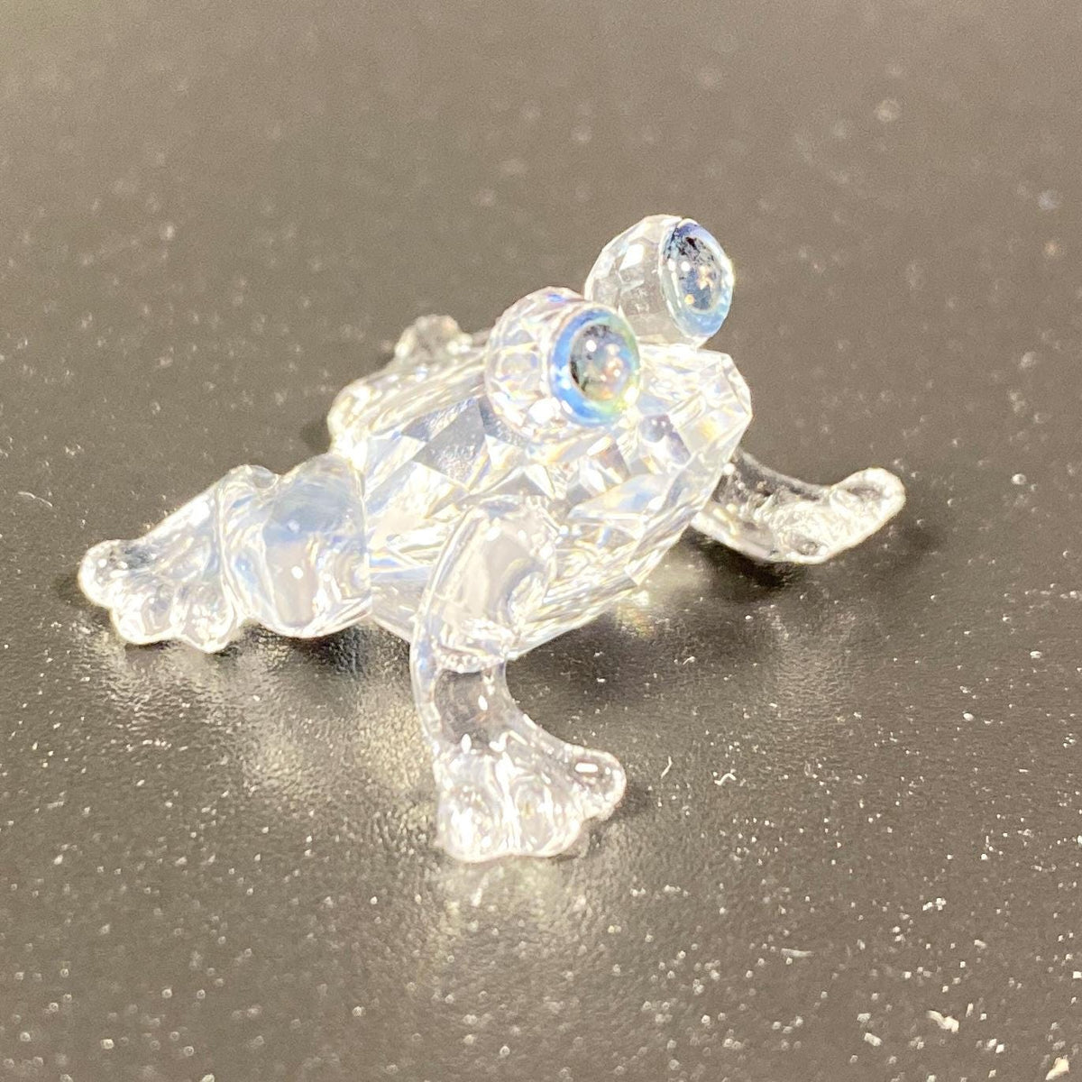 SWAROVSKI Crystal Miniature  Baby Frog with Green Eyes With Box CoA
