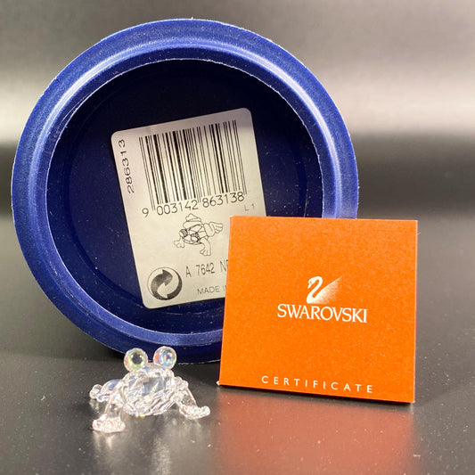SWAROVSKI Crystal Miniature  Baby Frog with Green Eyes With Box CoA