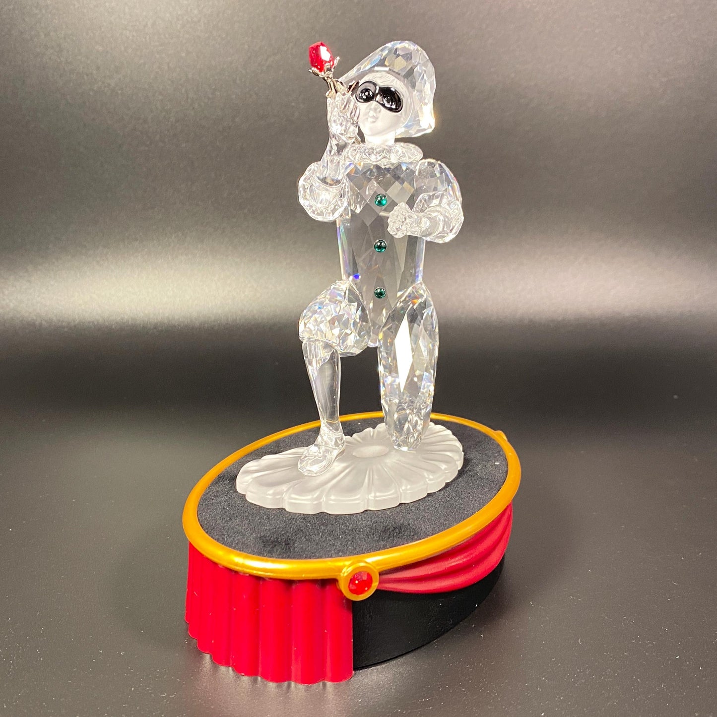 New- Swarovski Crystal Figurine "2001 MASQUERADE HARLEQUIN" Original Box, COA & stand