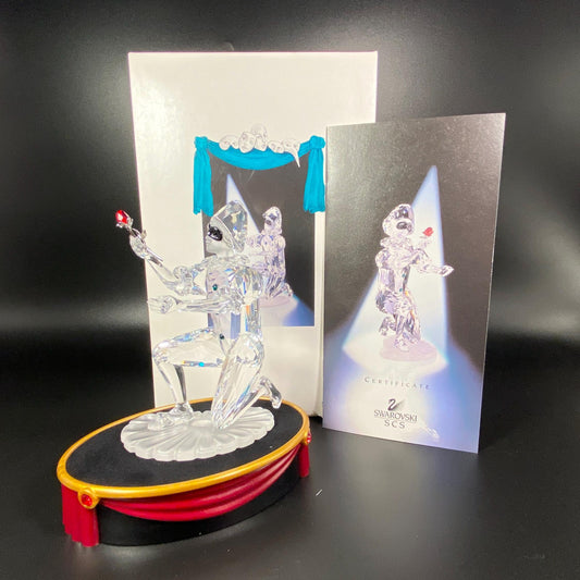 New- Swarovski Crystal Figurine "2001 MASQUERADE HARLEQUIN" Original Box, COA & stand