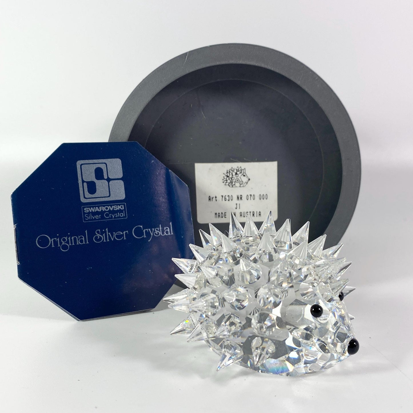 Swarovski Large Hedgehog with Silver Whiskers with Box & CoA