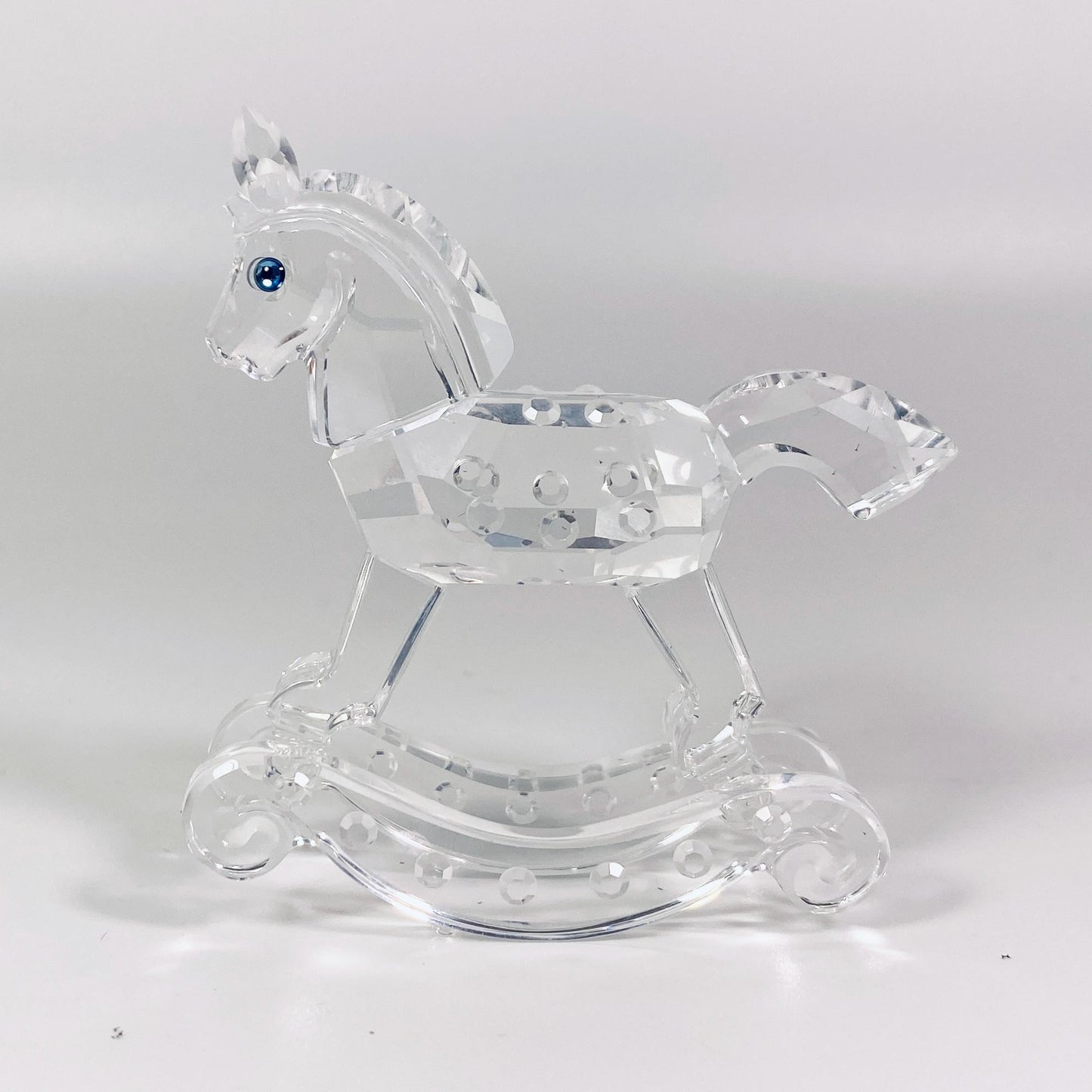 Swarovski Crystal Rocking Horse Figurine w/ Box Retired Clear Glass