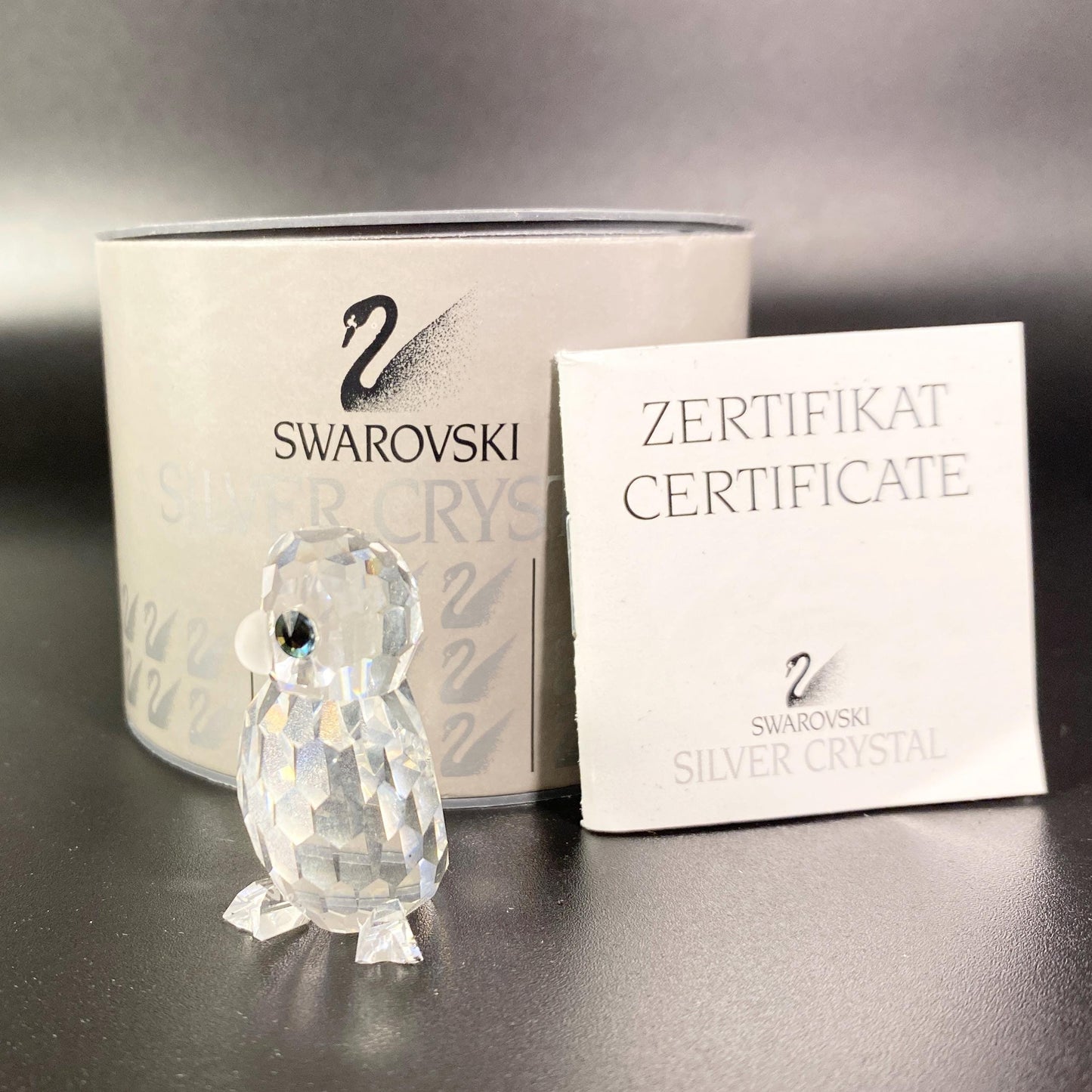 RARE  !! Swarovski Silver Crystal Owlet Owl 1.5" Figurine  w Box + COA