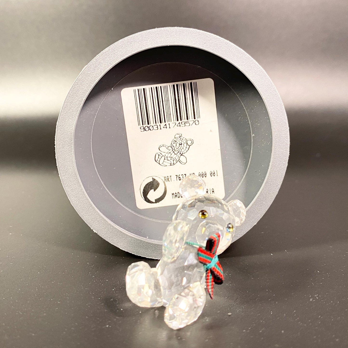 Swarovski Crystal "Kris" reclining bear - no. 7637 "When We Were Young" RETIRED
