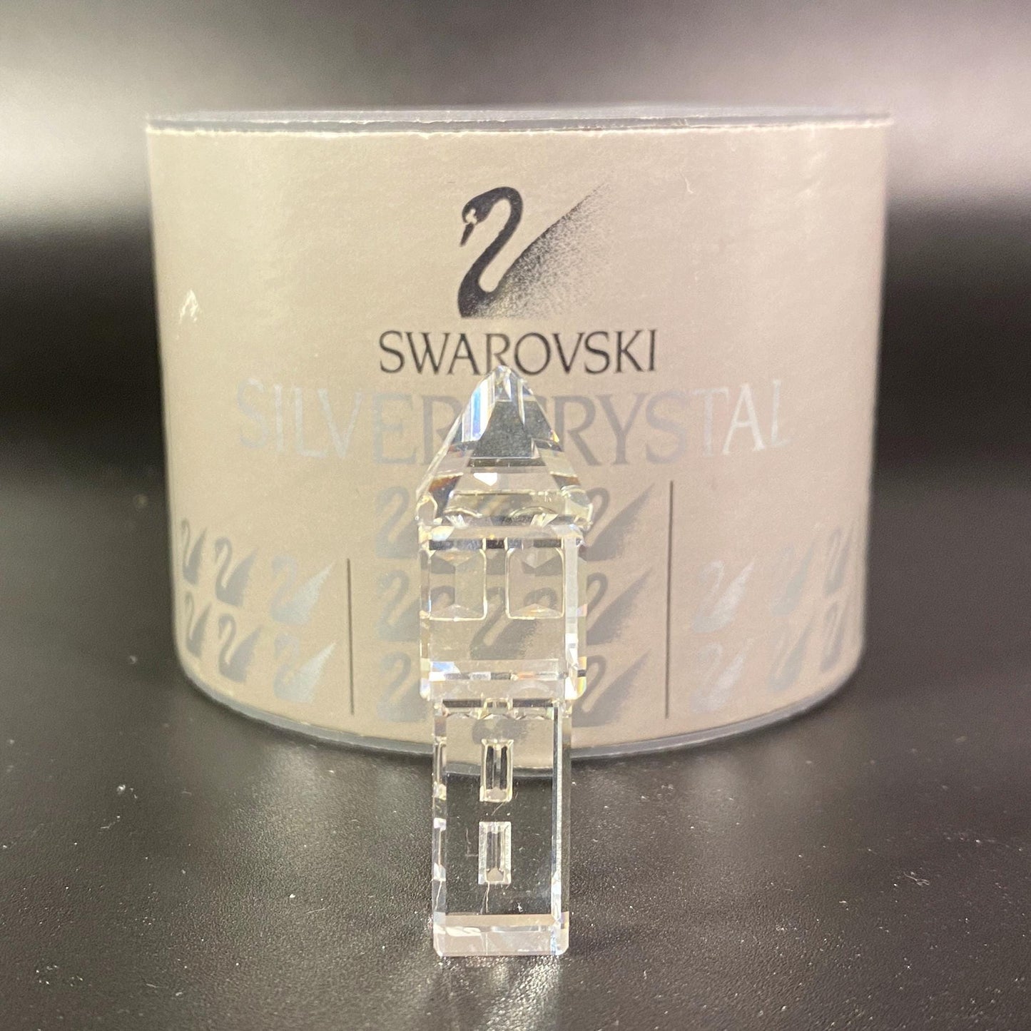 Lovely Rare !!  Swarovski Crystal Clear City tower  small Figurine with Box