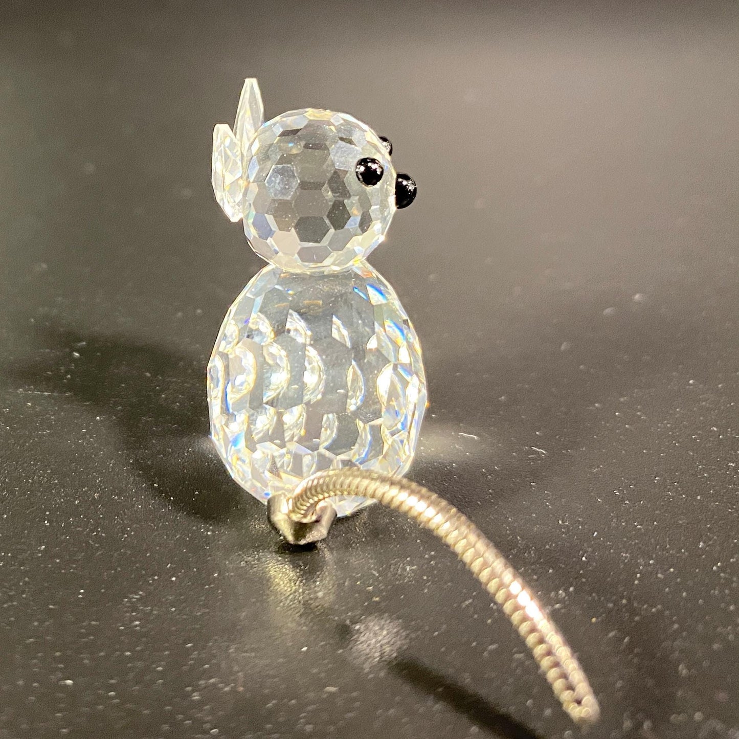 SWAROVSKI Silver Crystal Miniature Cat A7659 metal tail with box