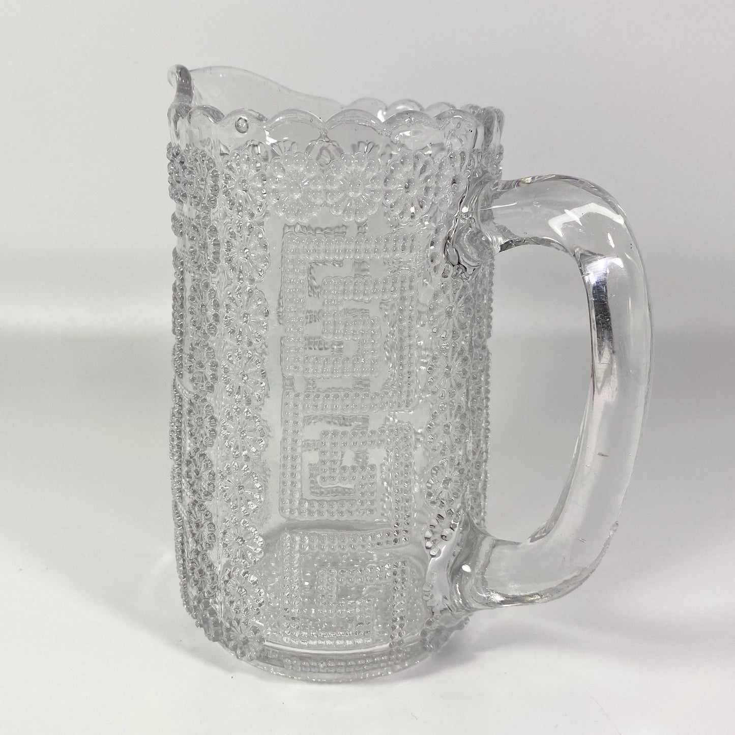 Vintage Stunning  Federal Glass Pitcher 6 inches High MCM