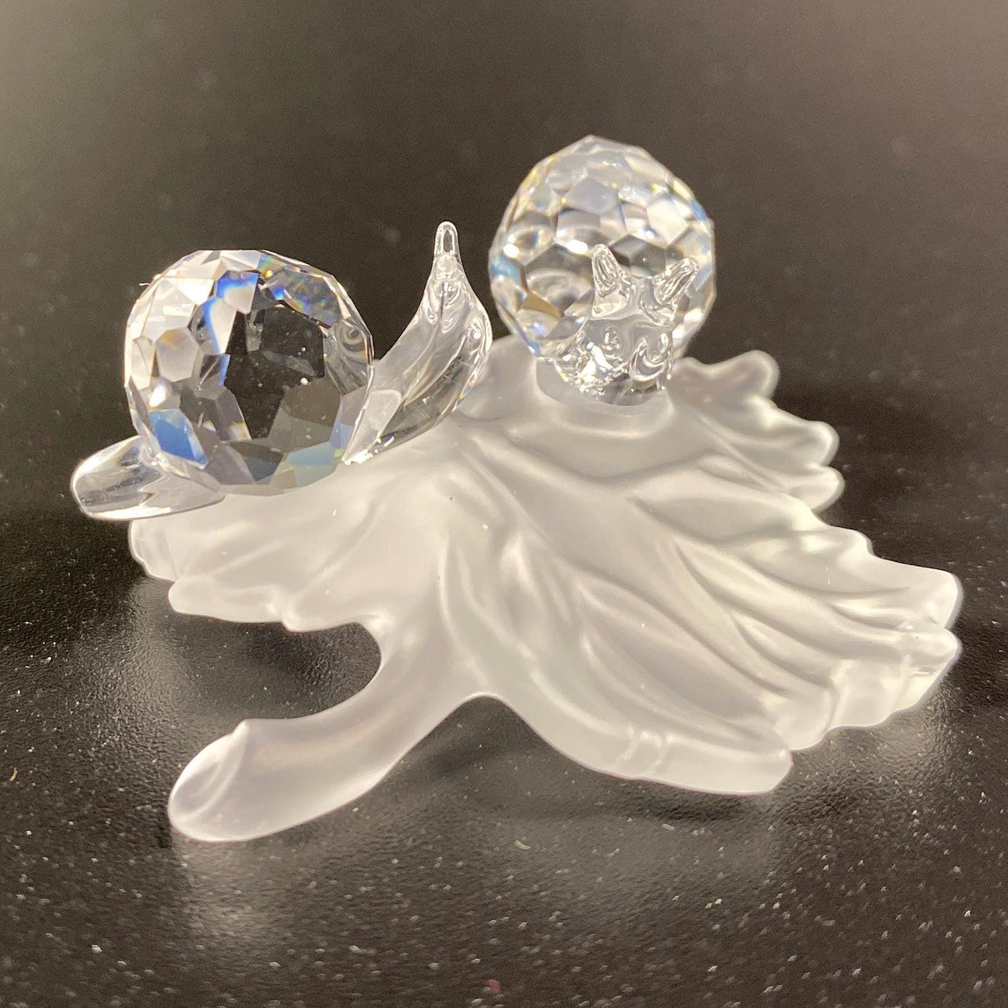 MINT Retired Swarovski Crystal Figurine Baby Snails On Leaf 268196 w/Box COA