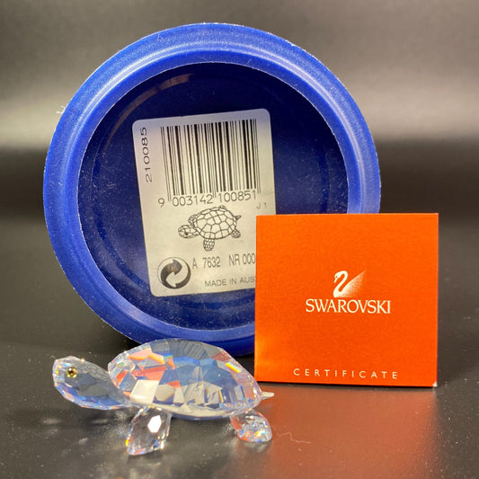New Swarovski Crystal TORTOISE #210085 MIB with CoA