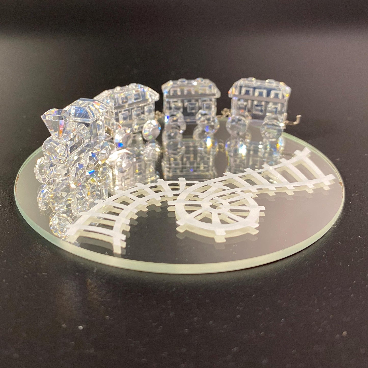 NEW- Swarovski Mini-Train Set Track 7471NR480000 Complete w/Box, display mirror CoA