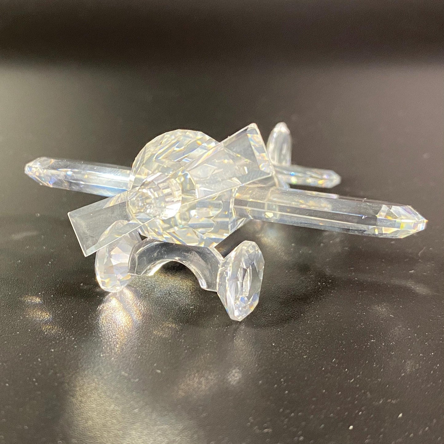 NEW ~Swarovski Crystal Figurine AIRPLANE Propeller A 7473 NR 002 Box Certificate