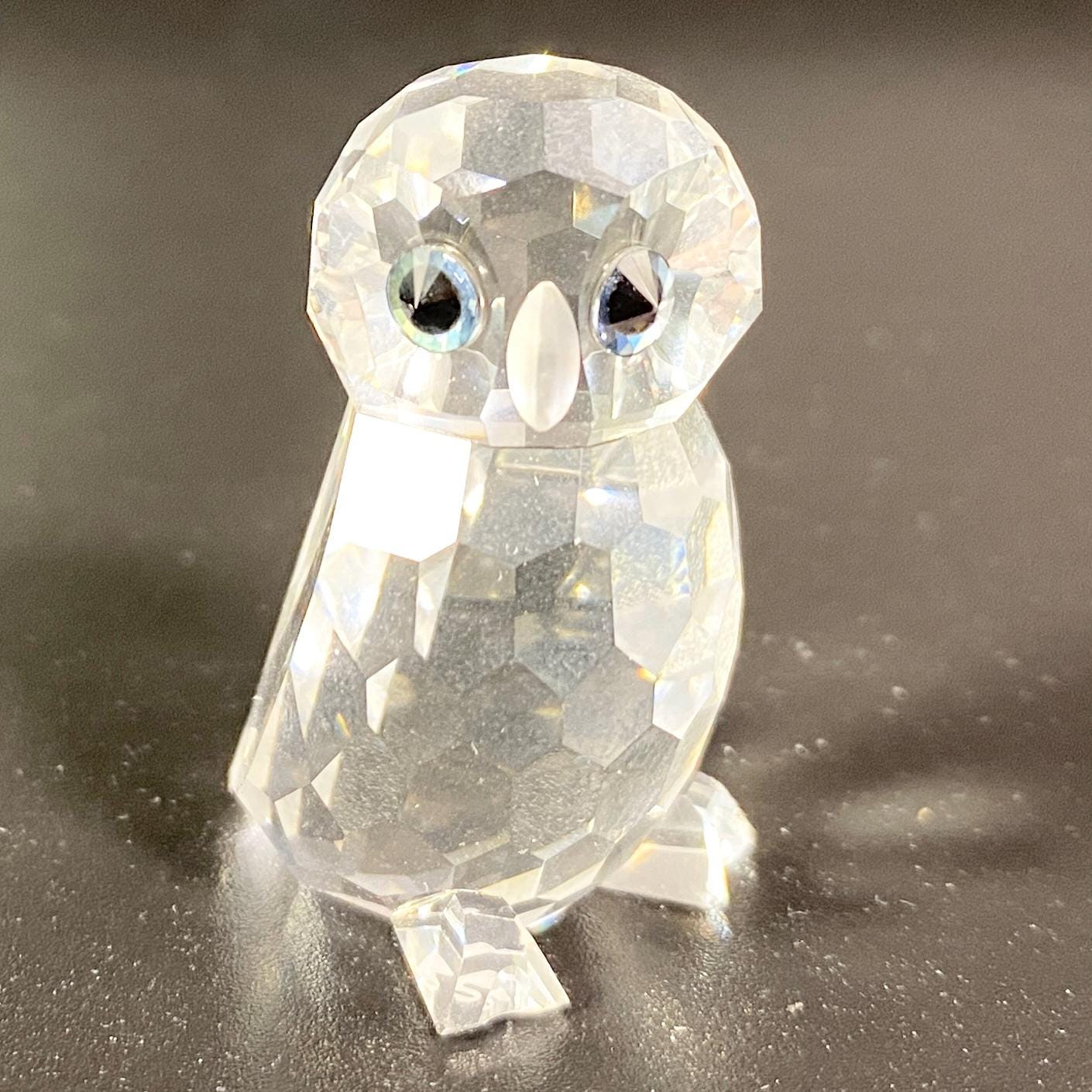 RARE  !! Swarovski Silver Crystal Owlet Owl 1.5" Figurine  w Box + COA