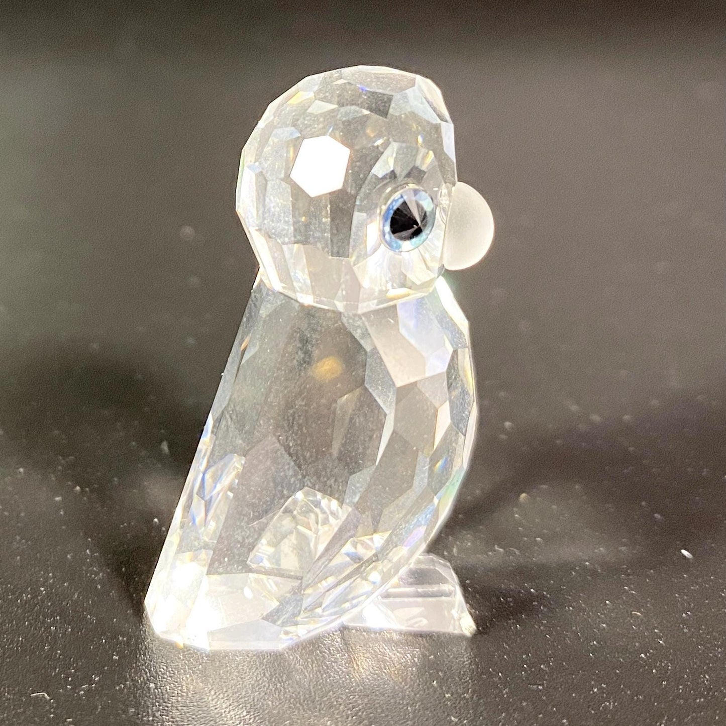 RARE  !! Swarovski Silver Crystal Owlet Owl 1.5" Figurine  w Box + COA