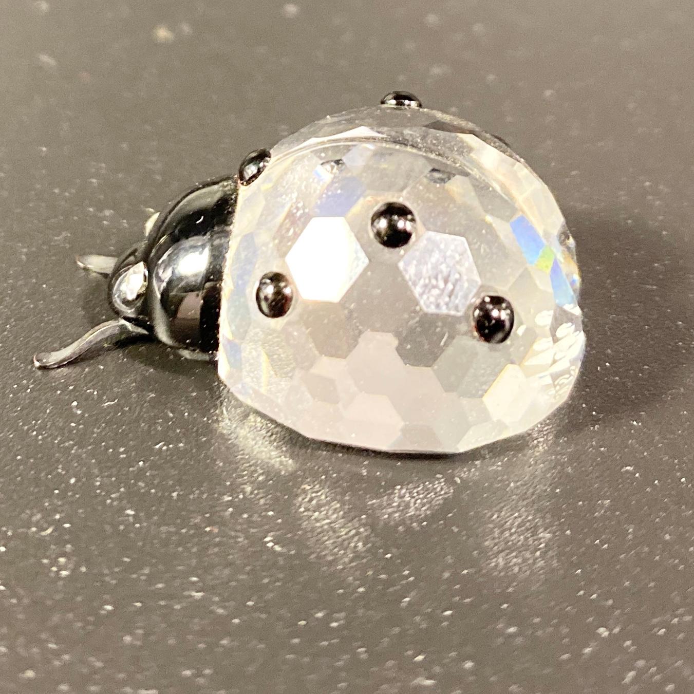 RARE !! Small Swarovski Crystal Ladybug Figurine w/Box - 7604NR000001