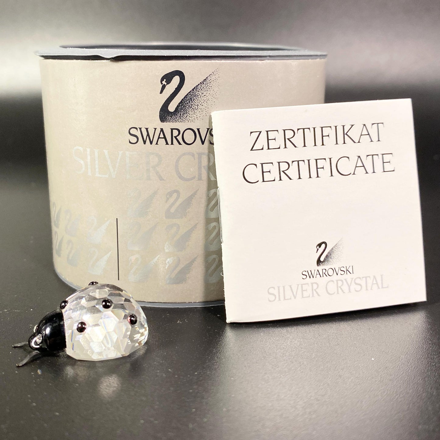 RARE !! Small Swarovski Crystal Ladybug Figurine w/Box - 7604NR000001