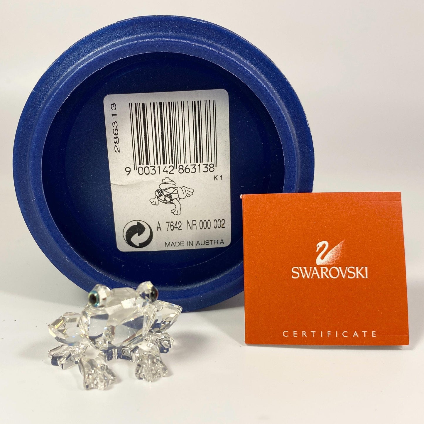 2001 Swarovski Crystal Baby Frog Figurine  In The Secret Garden