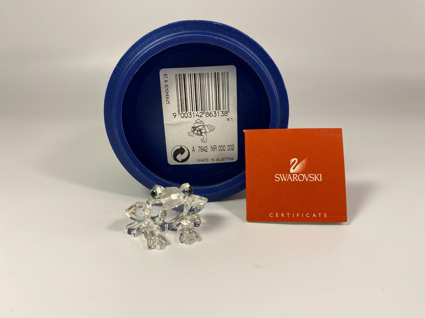 2001 Swarovski Crystal Baby Frog Figurine  In The Secret Garden