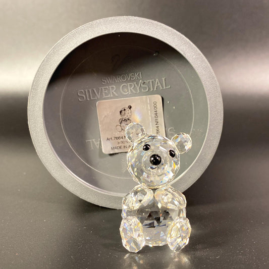 Swarovski Crystal Teddy Bear Figurine w/ Box & Certificate – Silver Crystal