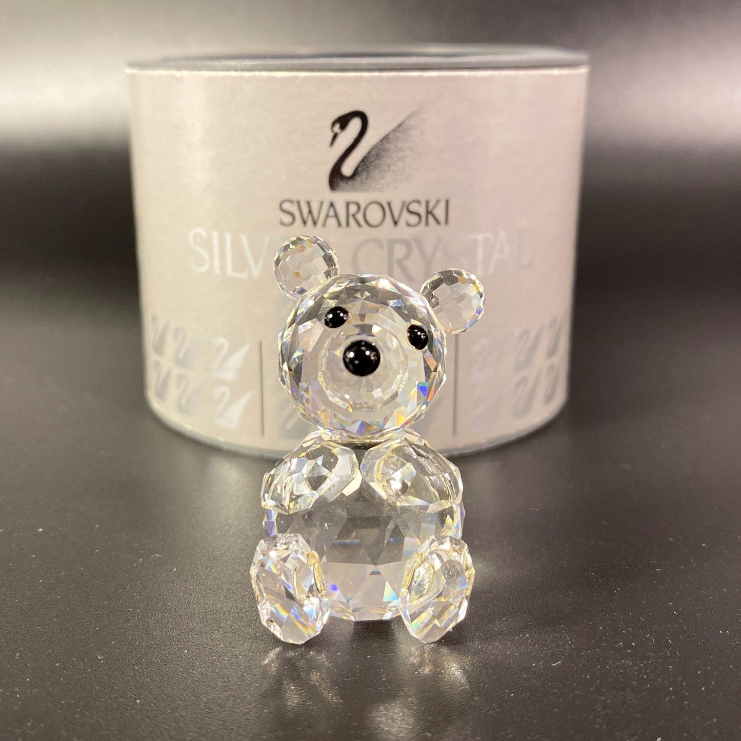 Swarovski Crystal Teddy Bear Figurine w/ Box & Certificate – Silver Crystal