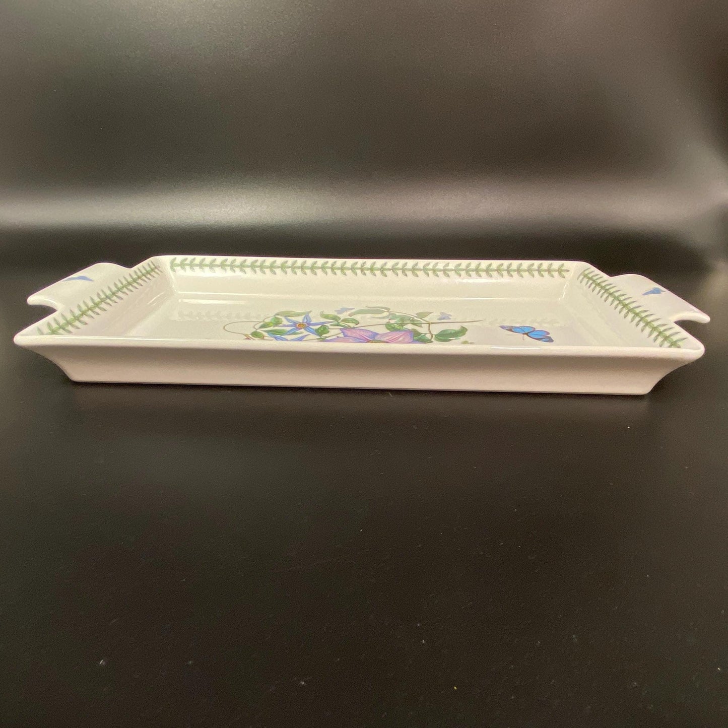 Portmeirion Rectangle Serving Tray Botanic Garden Purple Flower Butterfly 15 " L